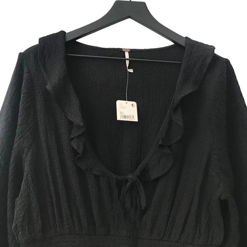 New! Free People Billie Pointelle Knit Sweater Top